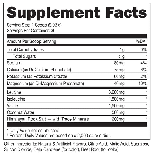 Bucked Up open tub with scoop highlighting easy serving and purity
