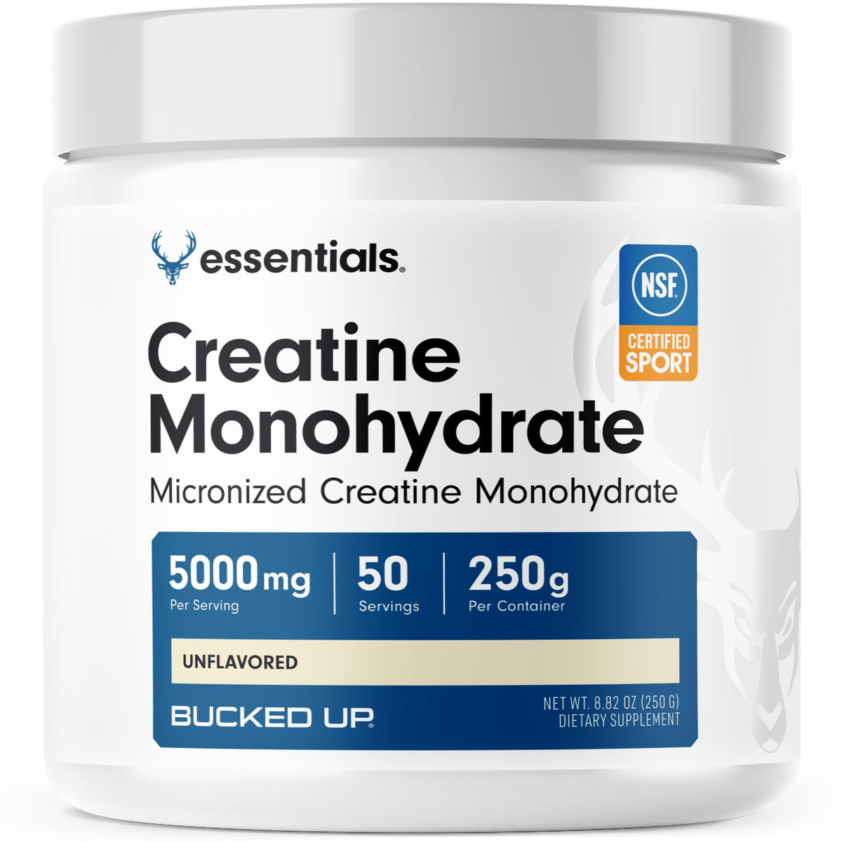 Bucked Up creatine monohydrate container label