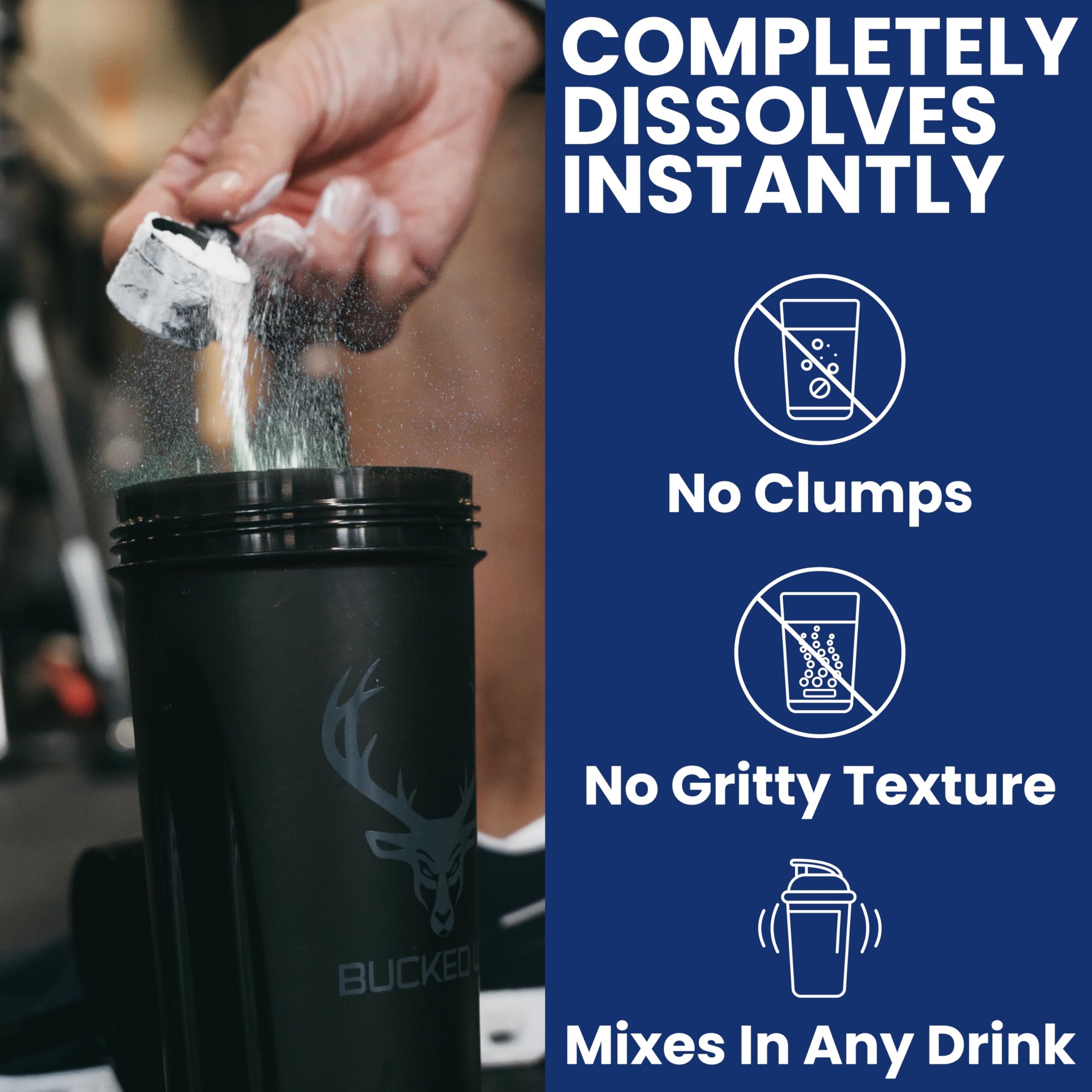 Micronized creatine powder in jar
