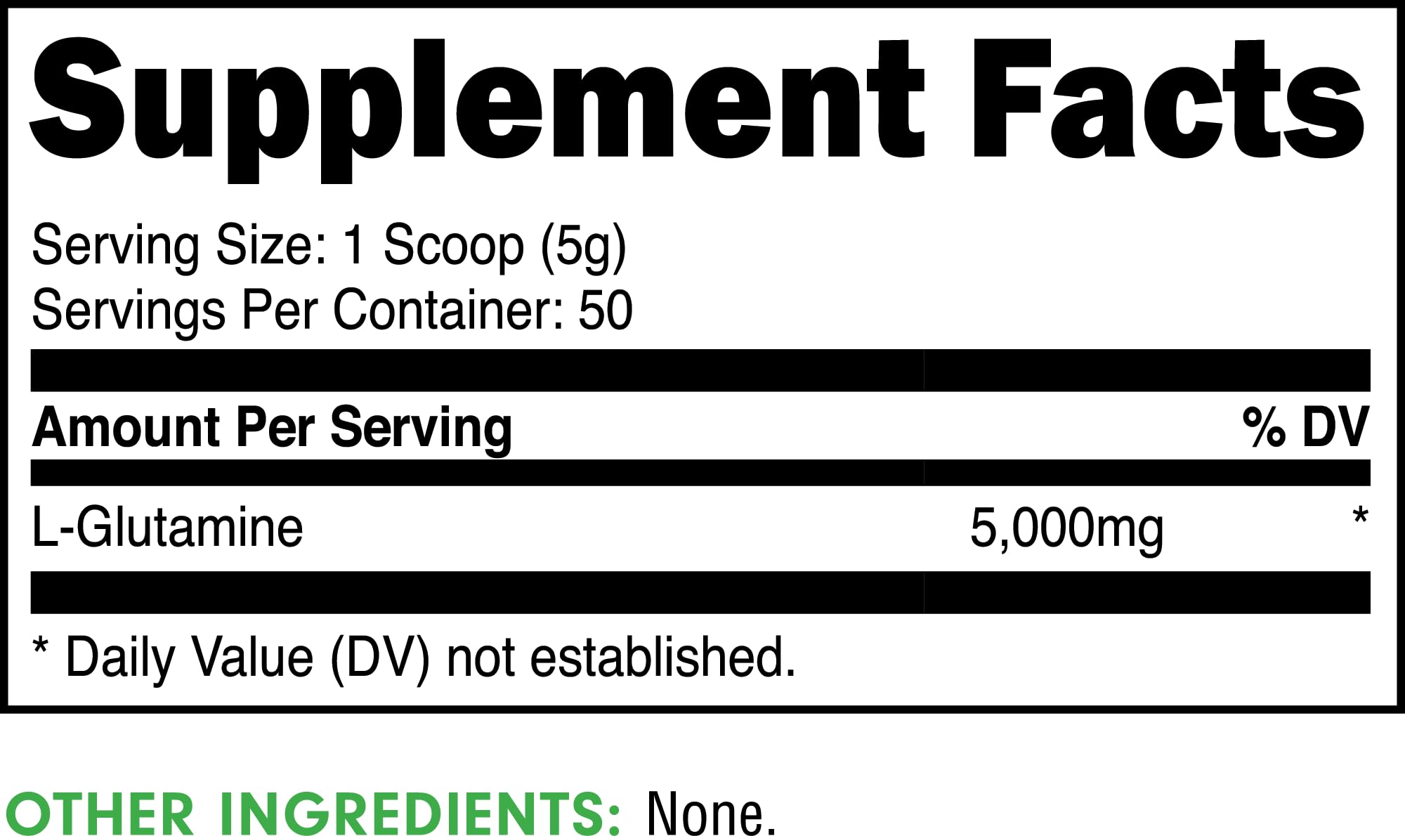 L-Glutamine powder 5000mg in 250g container