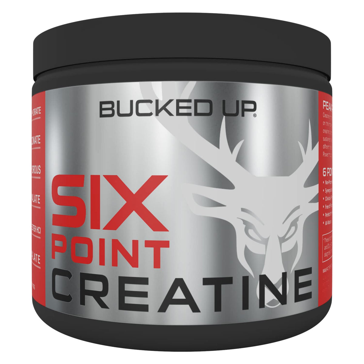 Bucked Up Six Point Creatine bottle and packaging