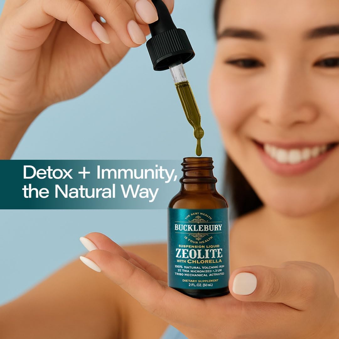 Graphic showing detox and immune support with zeolite and chlorella