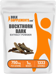 Buckthorn Bark Extract Powder 750mg in 1kg packaging