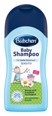 Buebchen Baby Shampoo bottle with wheat protein and chamomile on label