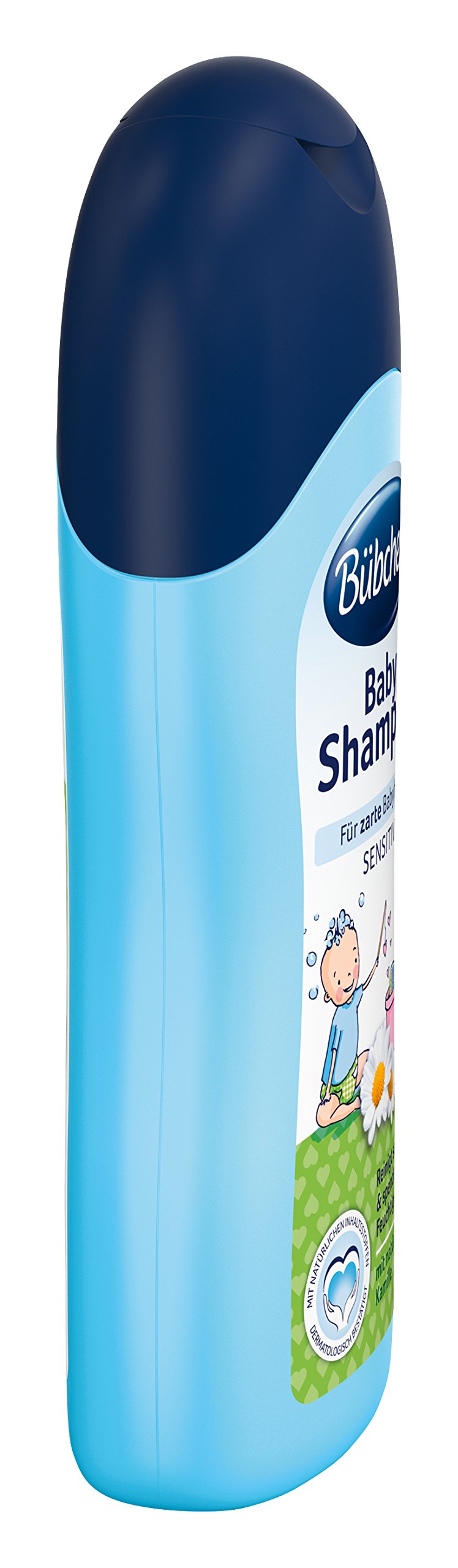 Label highlighting wheat protein and chamomile on the bottle