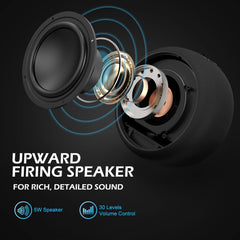 Buffbee 5W speaker close-up showing clear sound output for noise masking