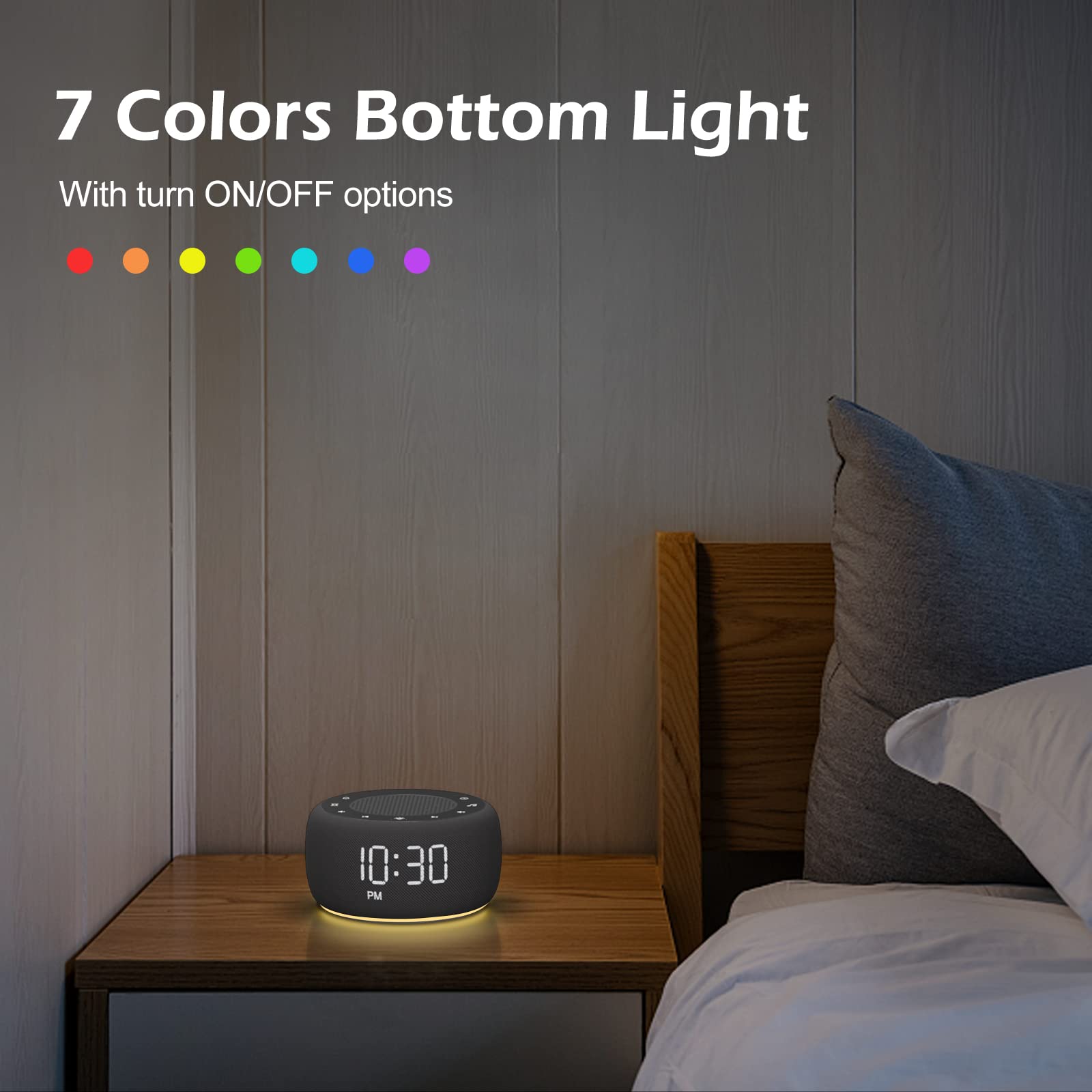 Buffbee 7-color bottom light configured to create ambient mood and focus