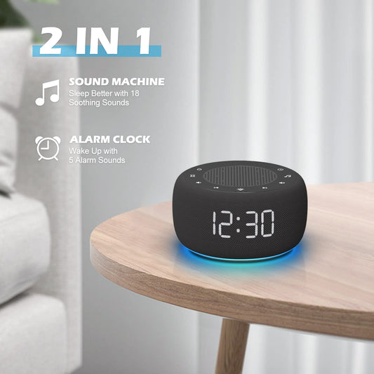 Buffbee alarm clock digital display highlighting precise wake-up time and routines