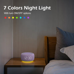 Buffbee sound machine 7-color light offers mood enhancing room glow.