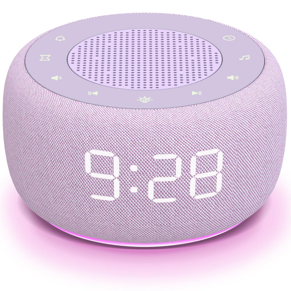 Buffbee sound machine alarm front view aids bedtime consistency.
