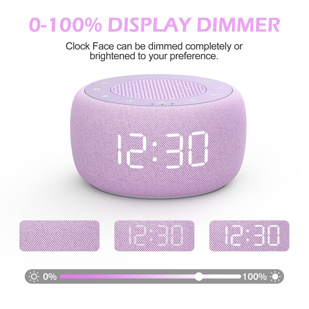 Buffbee sound machine bottom light purple glow creates calming ambience.