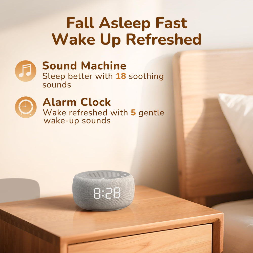 Buffbee sound machine control panel close-up with dial for precise night volume