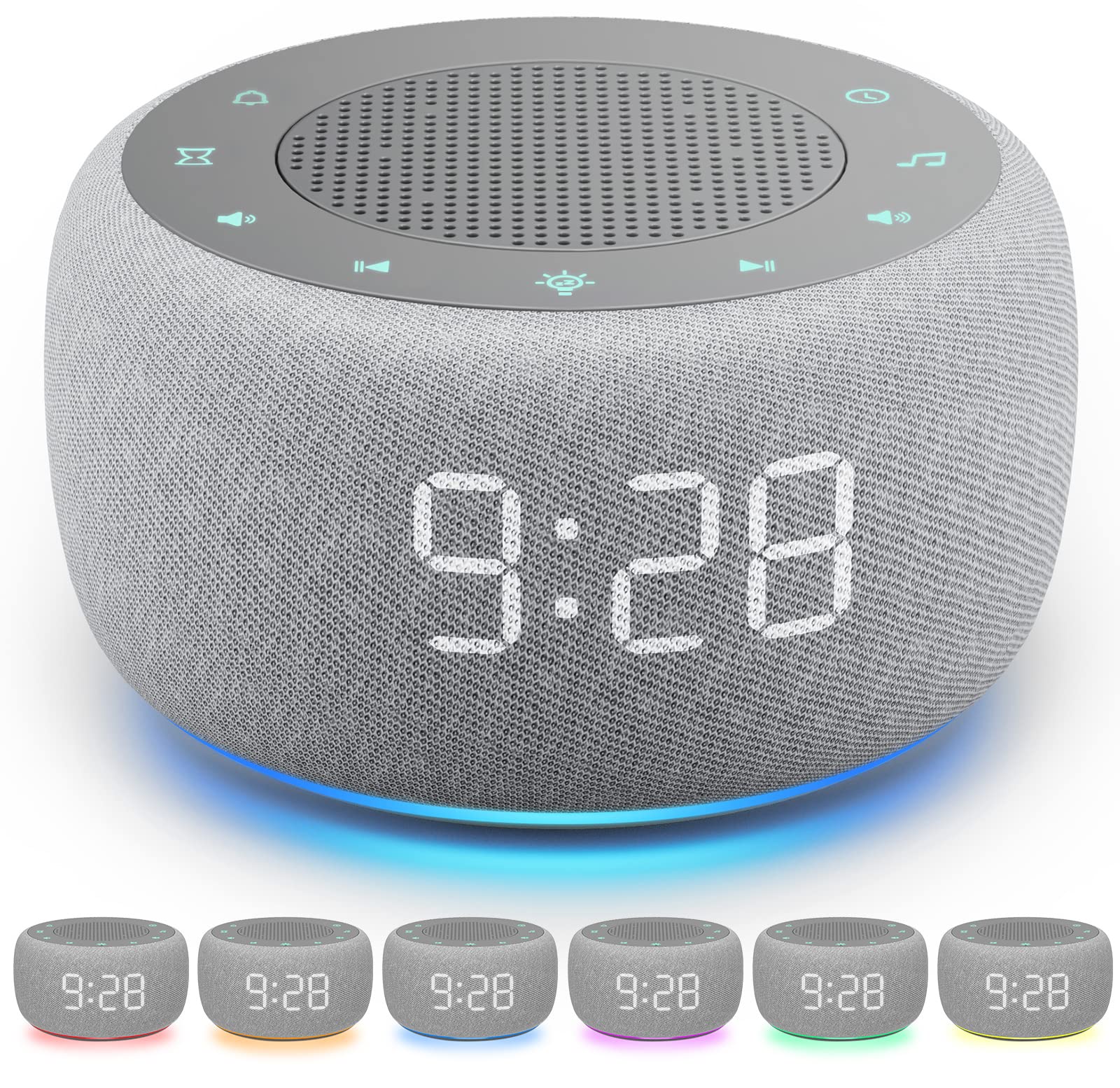 Buffbee sound machine front view with 5W drivers for immersive white noise sleep aid