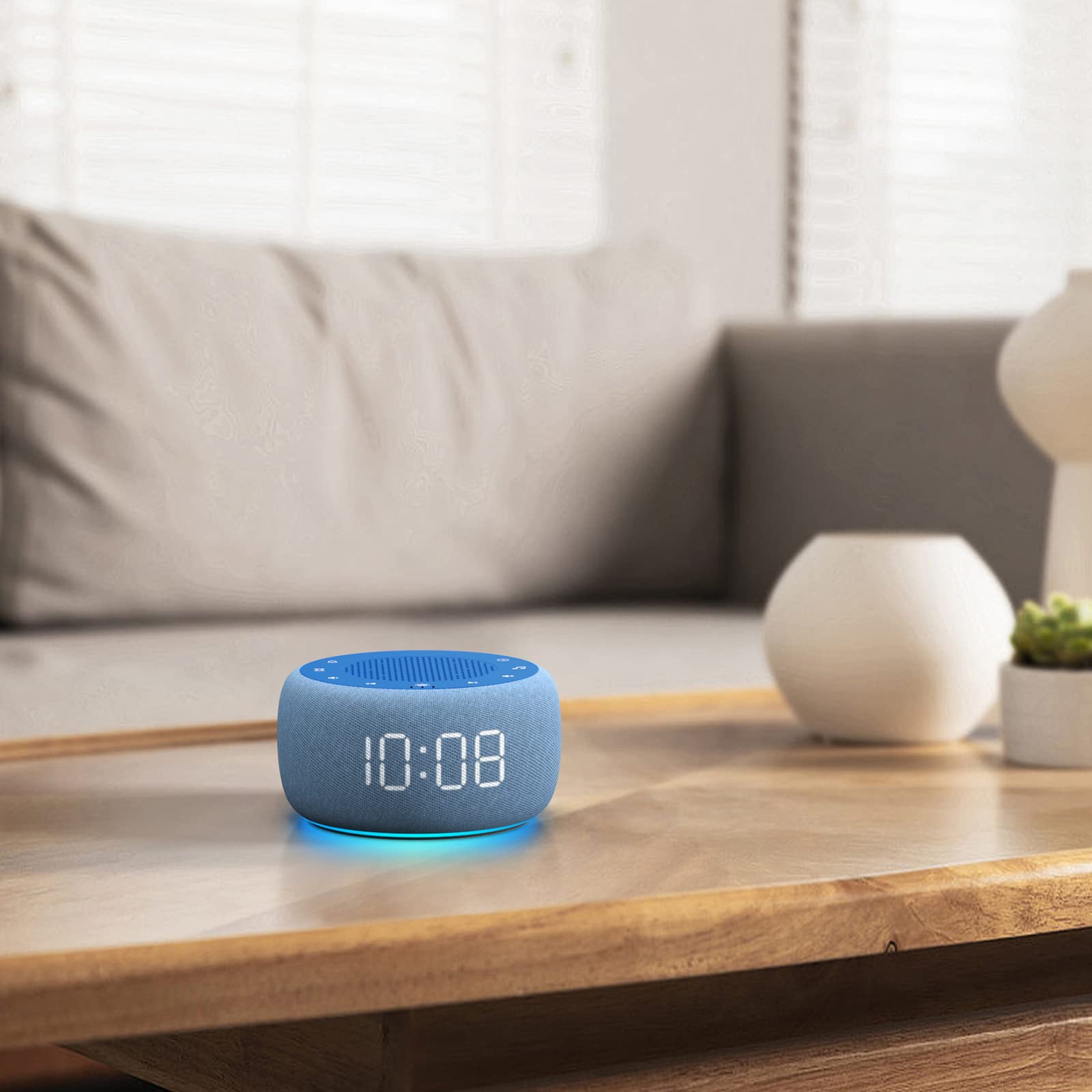 Buffbee twilight bedside setup image captures the 2-in-1 device in use