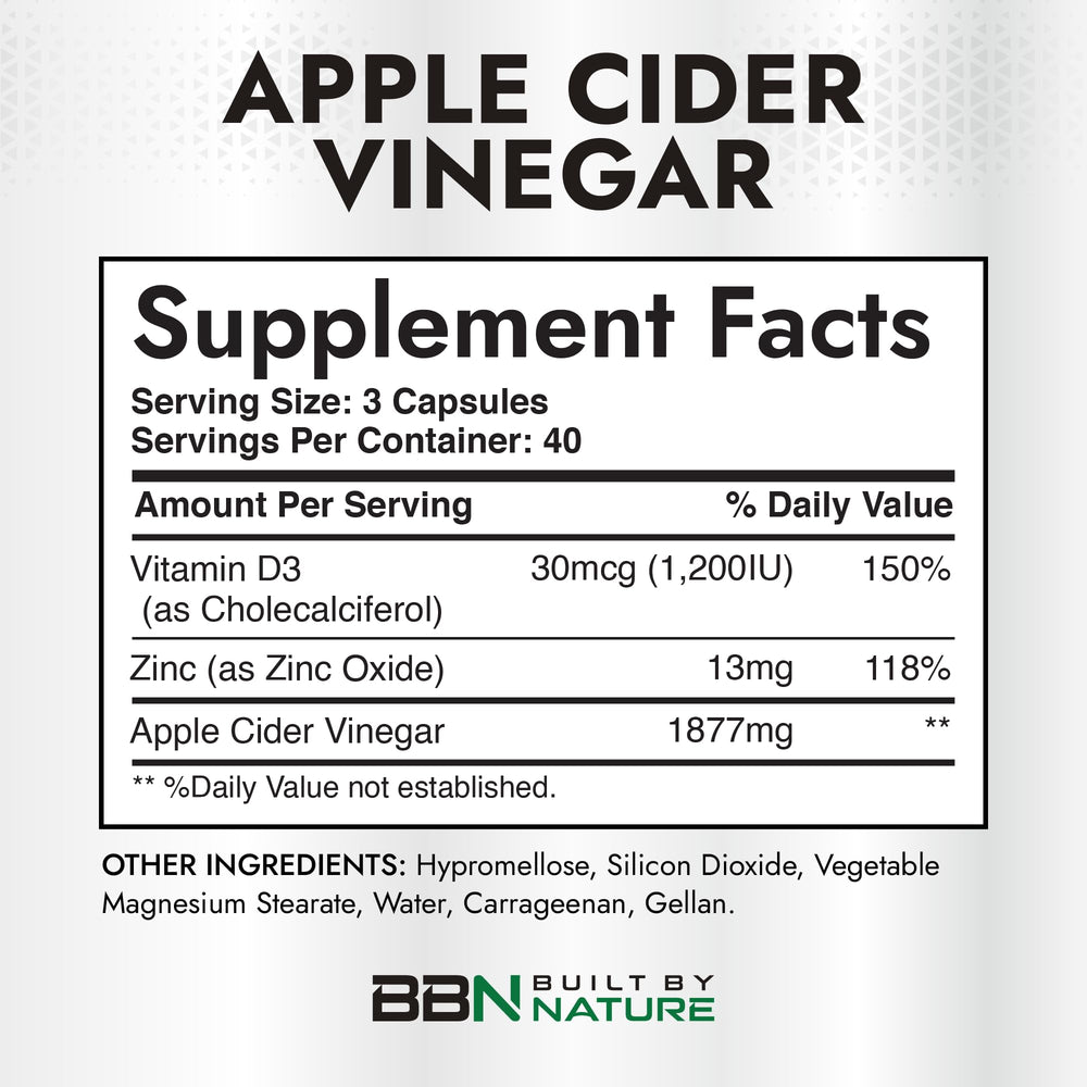 Built by Nature ACV capsules close-up highlights immune support ingredients.