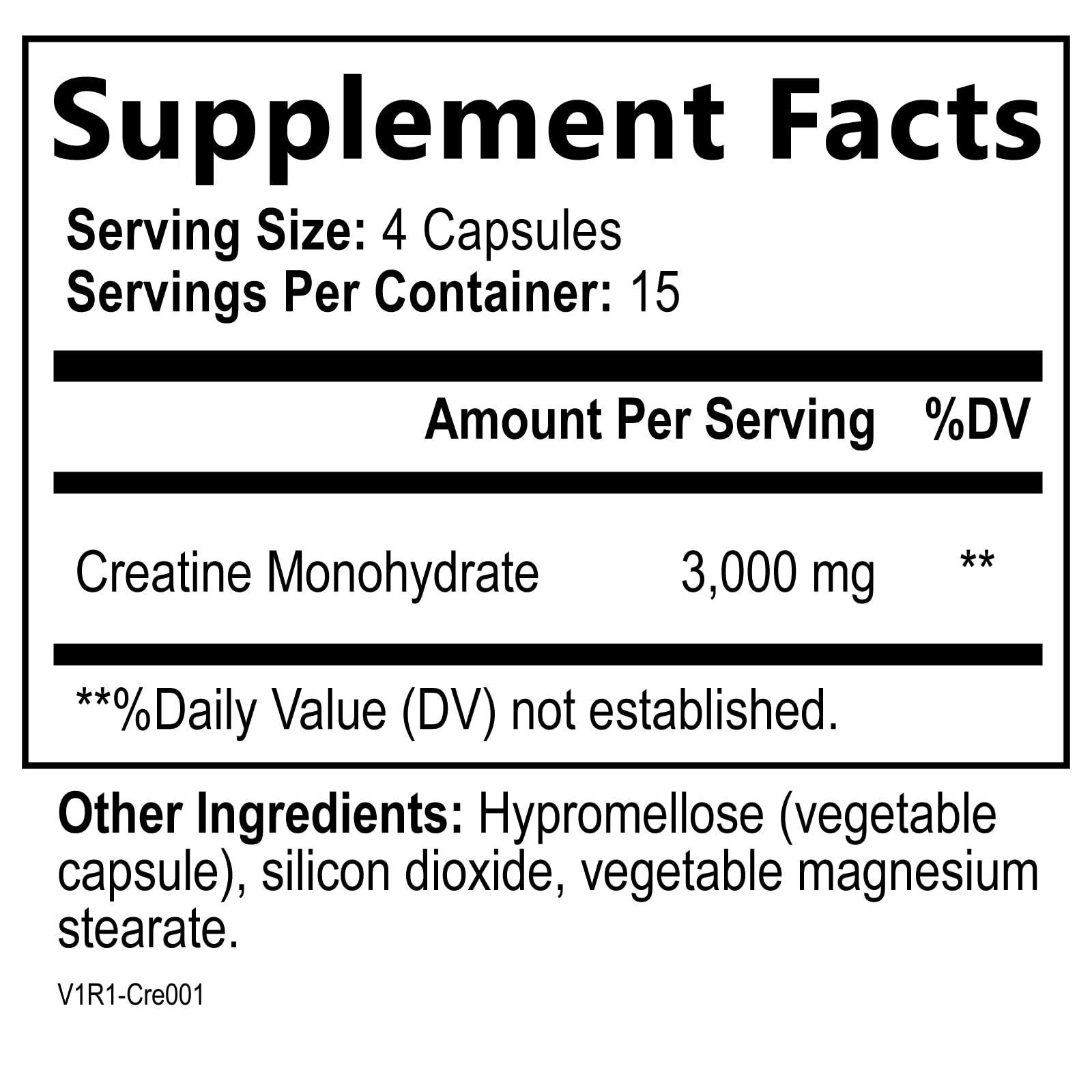 Close-up of micronized creatine monohydrate pills; gluten-free, vegan, non-GMO