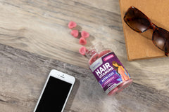 Close-up of hair vitamins gummy texture