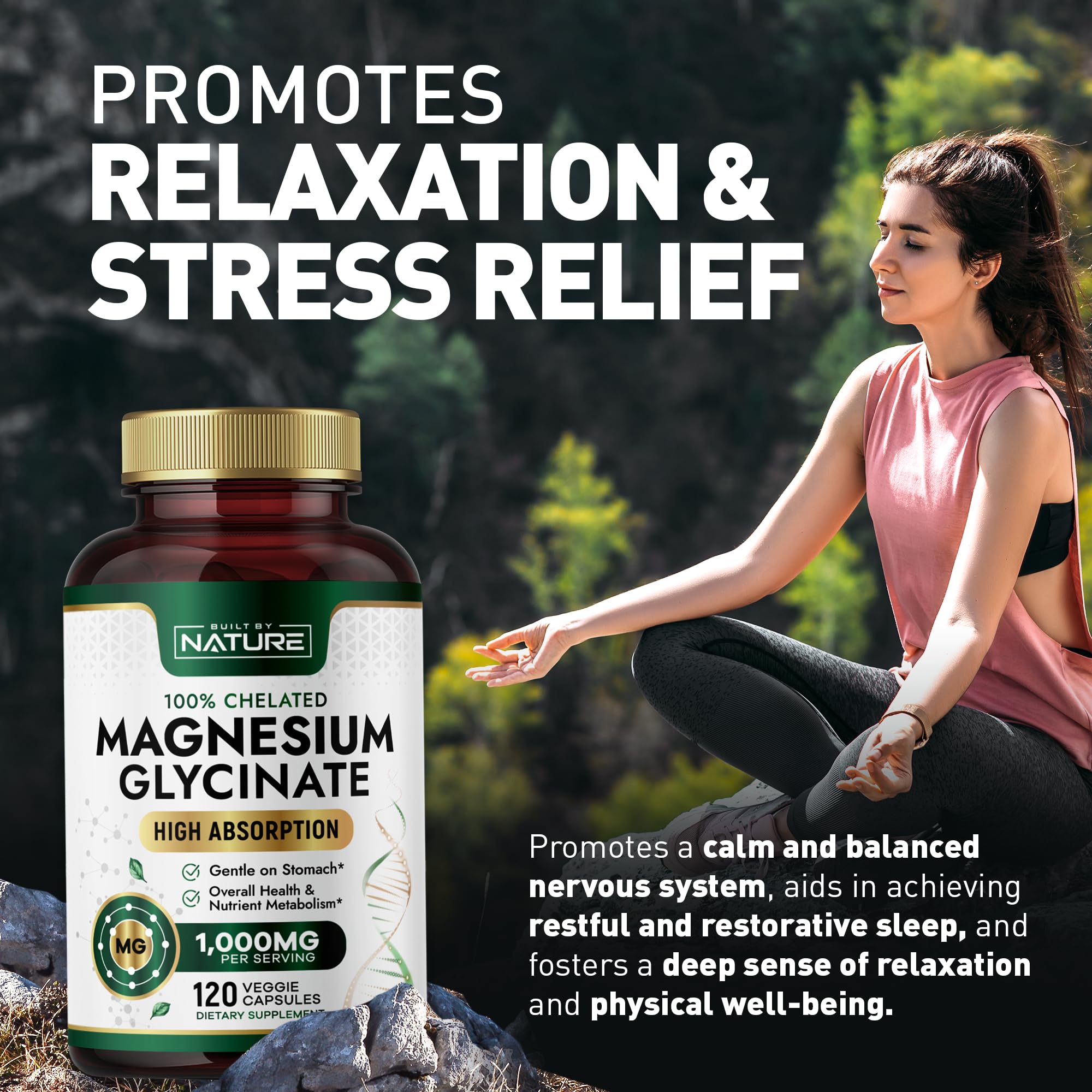 Close-up of label showing 1000mg per capsule and vegan, non-GMO claims