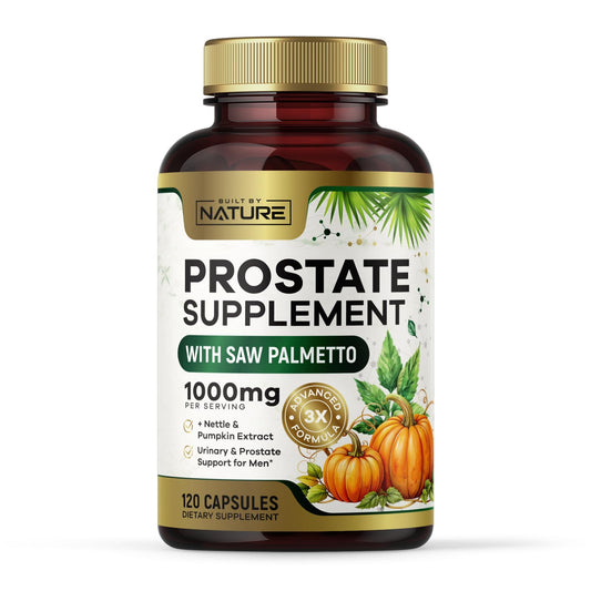 Bottle of Built by Nature Prostate Supplement with 120 capsules