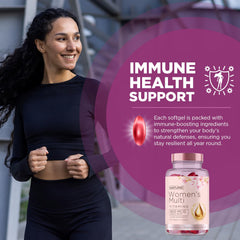Lifestyle scene with a woman and vitamins