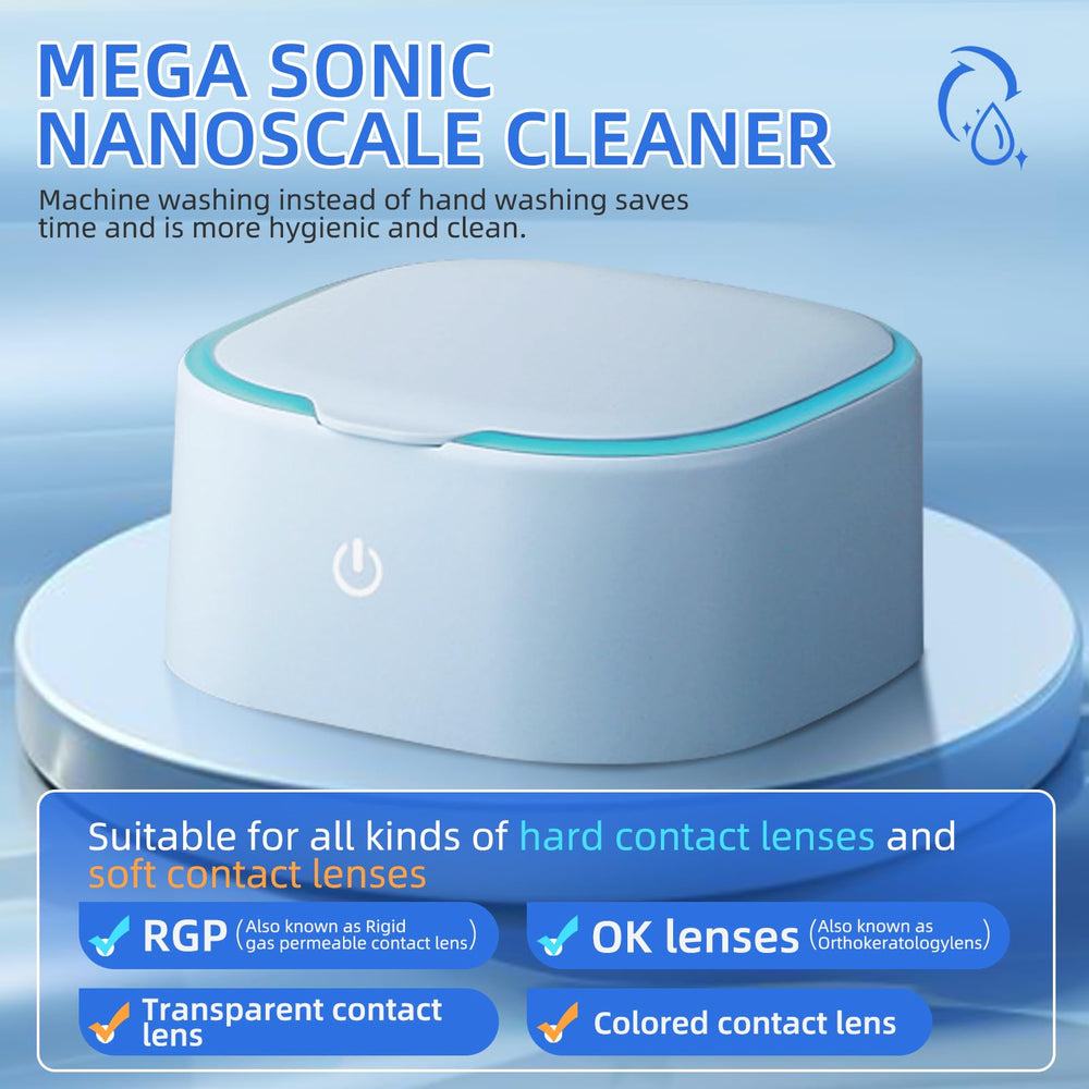 Compact case featuring a built-in mirror for at-home cleaning