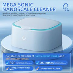 Compact case featuring a built-in mirror for at-home cleaning