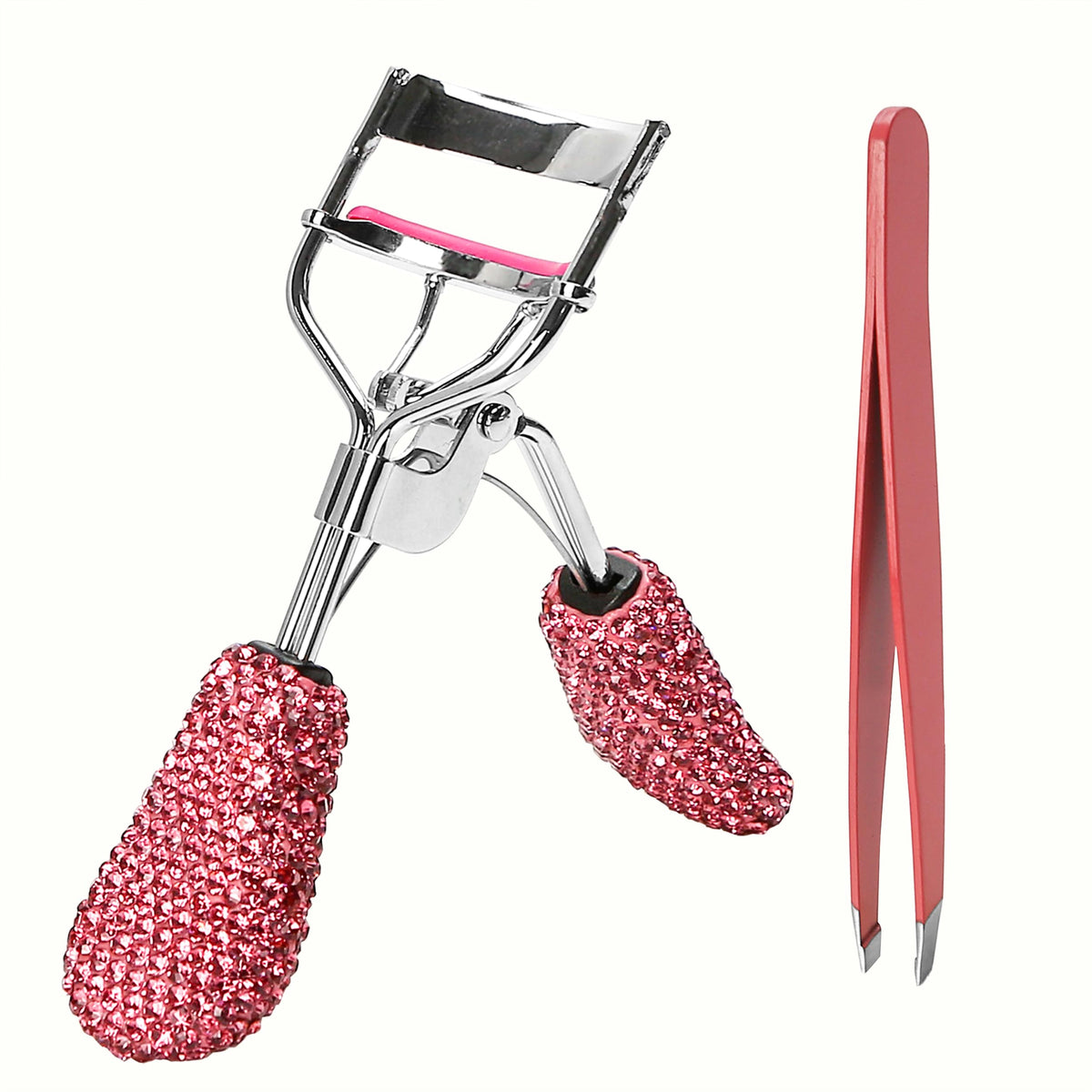 BuleVina pink lash curler crystal rhinestone for dramatic lashes without pinching.