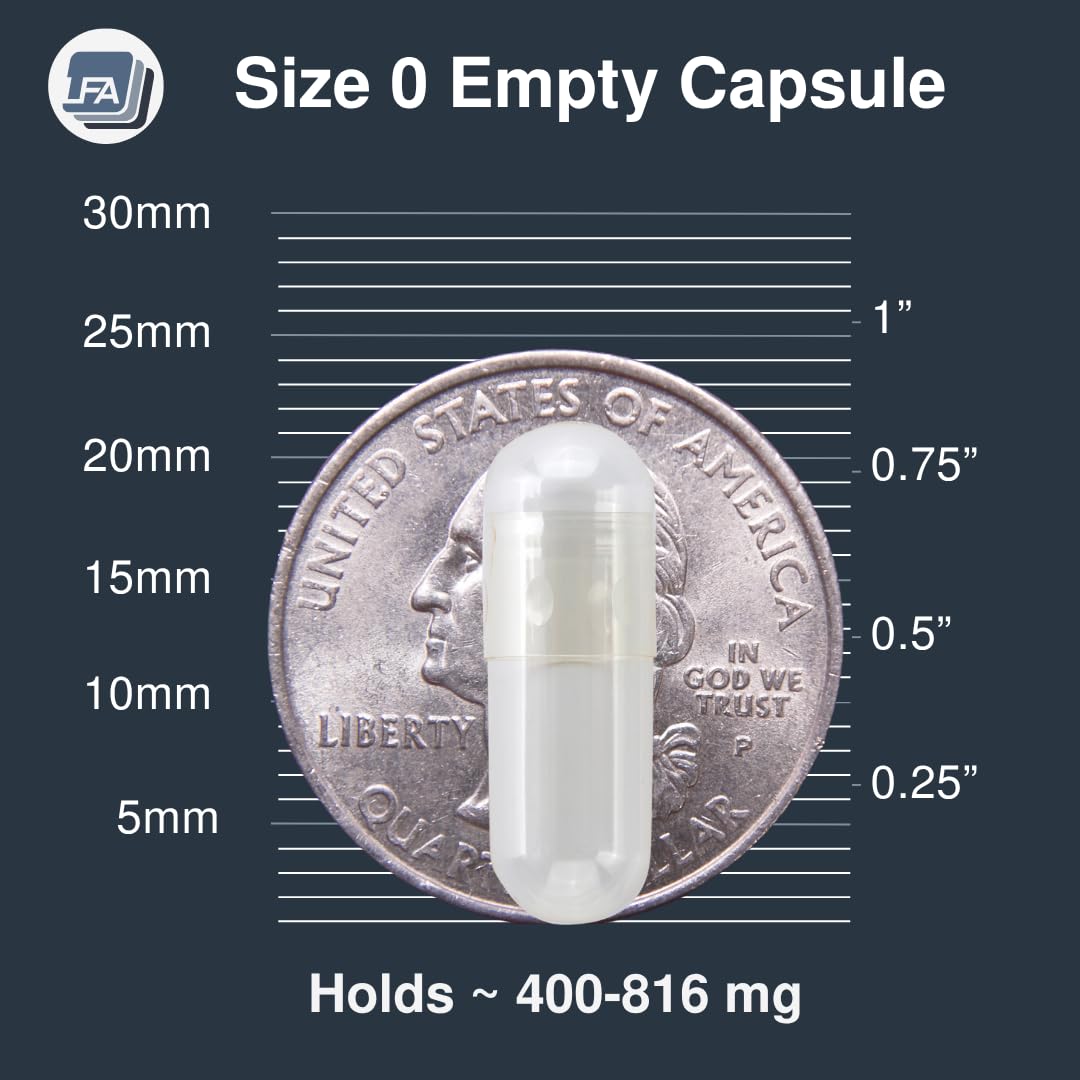 Bulk pack ready for capsule filling machines - size 0 empty capsules