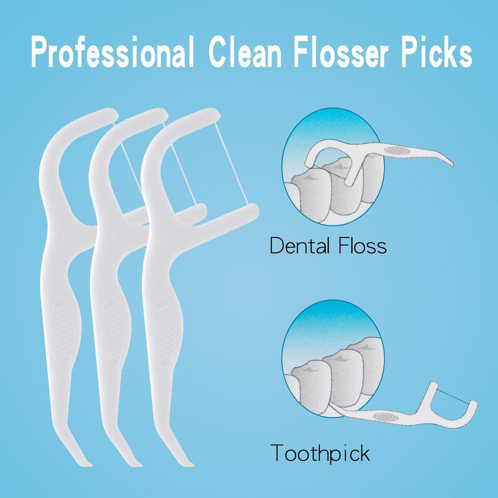 Bulk pack of 200 floss picks (4 x 50) for long lasting use
