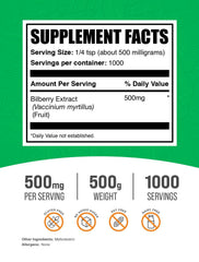 BulkSupplements Bilberry Extract Powder packaging