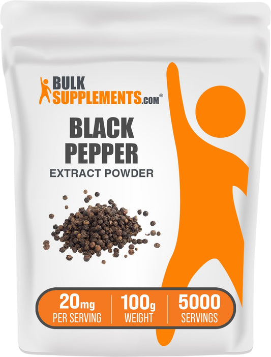 BulkSupplements Black Pepper Extract Powder 100g packaging