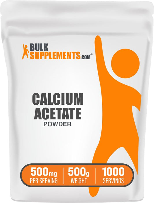 BulkSupplements Calcium Acetate Powder 500 g package