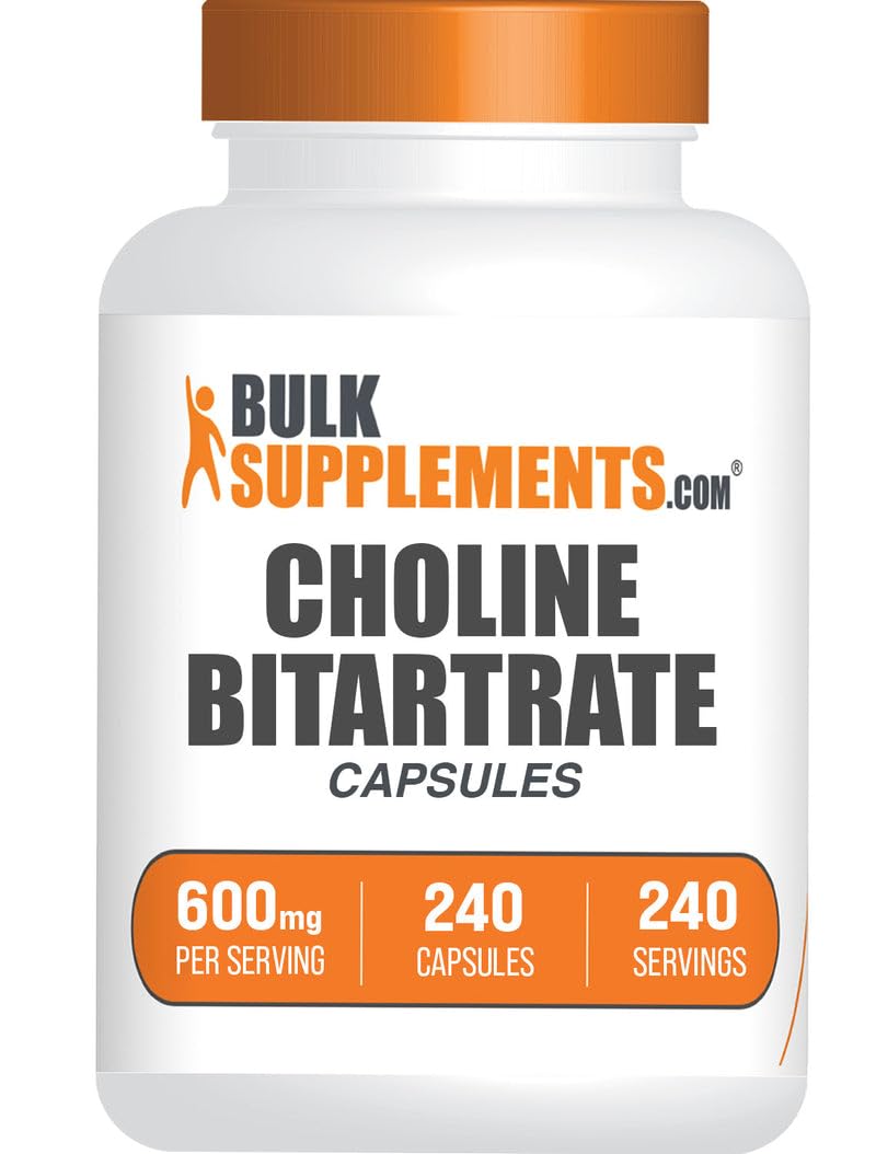 BulkSupplements Choline Bitartrate Capsules bottle front view