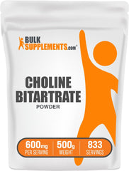 BulkSupplements Choline Bitartrate Powder 600 mg per serving, 500 g container