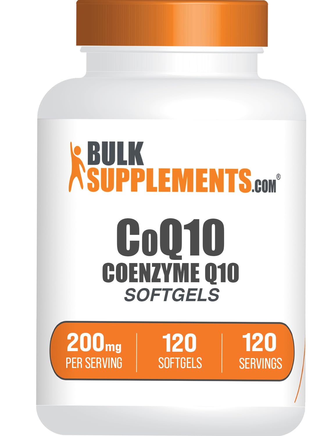 BulkSupplements CoQ10 200mg softgels bottle and label