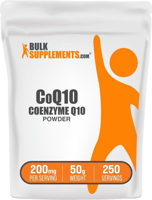 BulkSupplements Coenzyme Q10 powder 200mg 50g pack front view