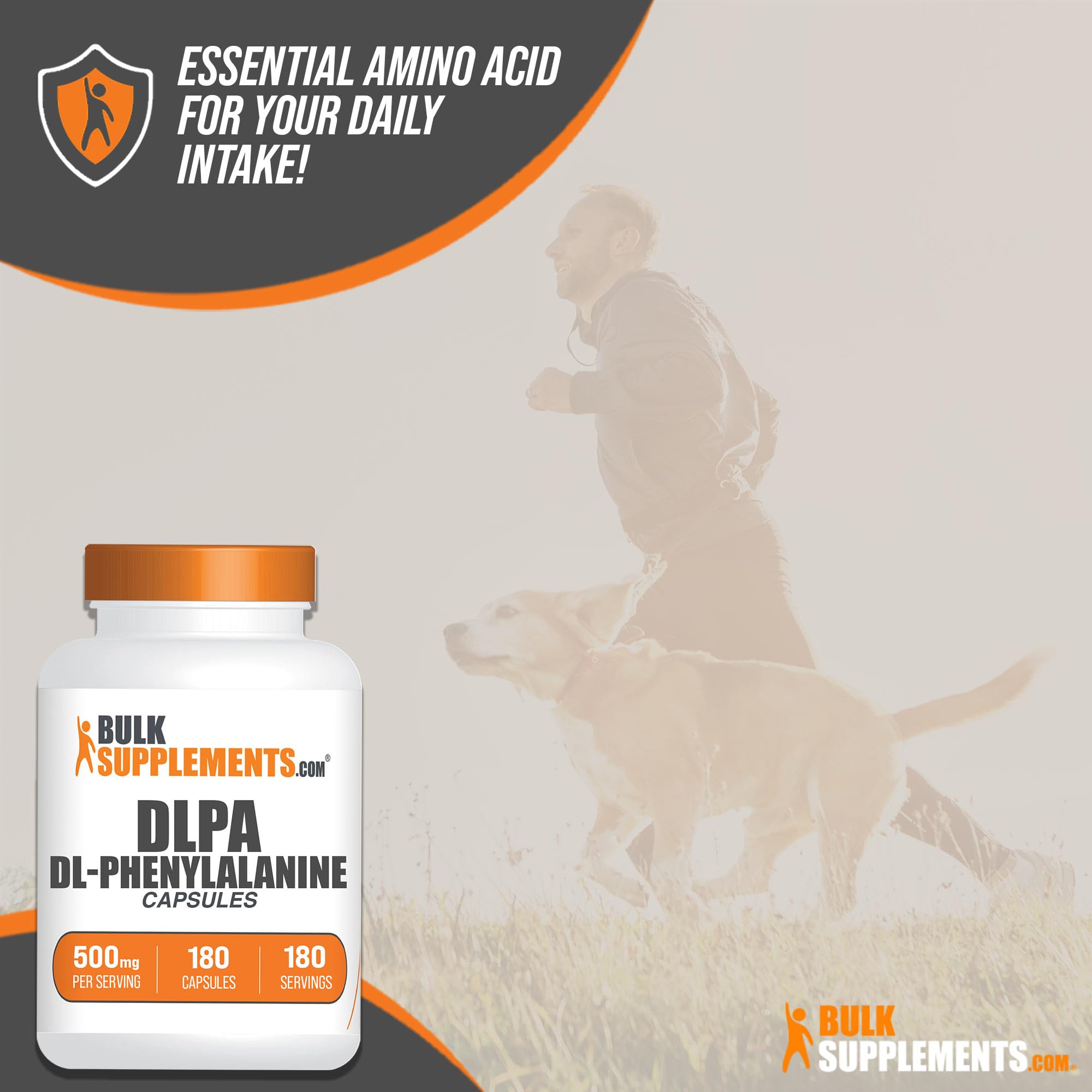 Ingredients panel for BulkSupplements DL-Phenylalanine capsules