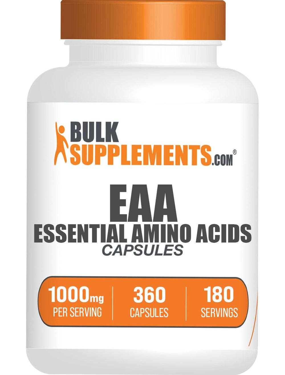 BulkSupplements Essential Amino Acids Capsules bottle front view (EAAs).