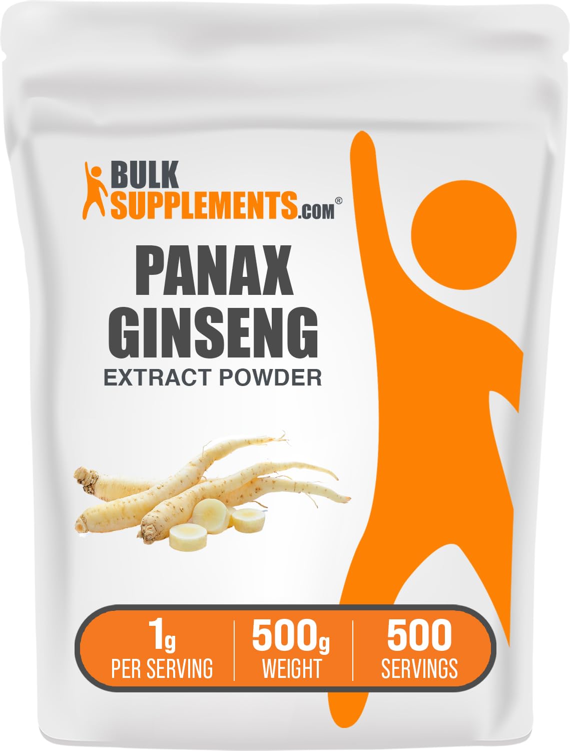 BulkSupplements Ginseng Root Extract Powder bottle suggesting daily energy and focus support.