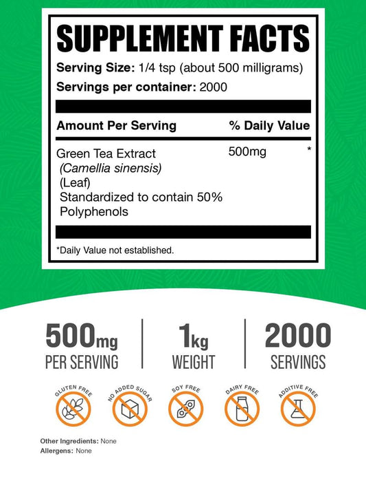 Green Tea Extract Powder with 500 mg per serving