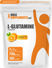 BulkSupplements L-Glutamine Orange Smash 700g tub
