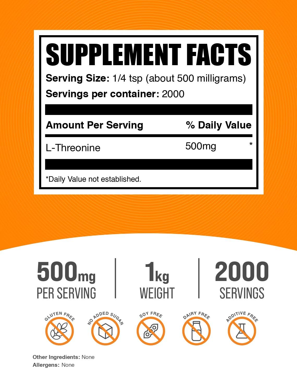 Scooped L-Threonine powder ready to be added to a beverage