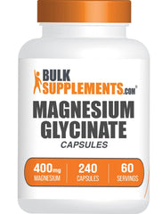 Bottle of BulkSupplements Magnesium Glycinate Capsules, 240 count