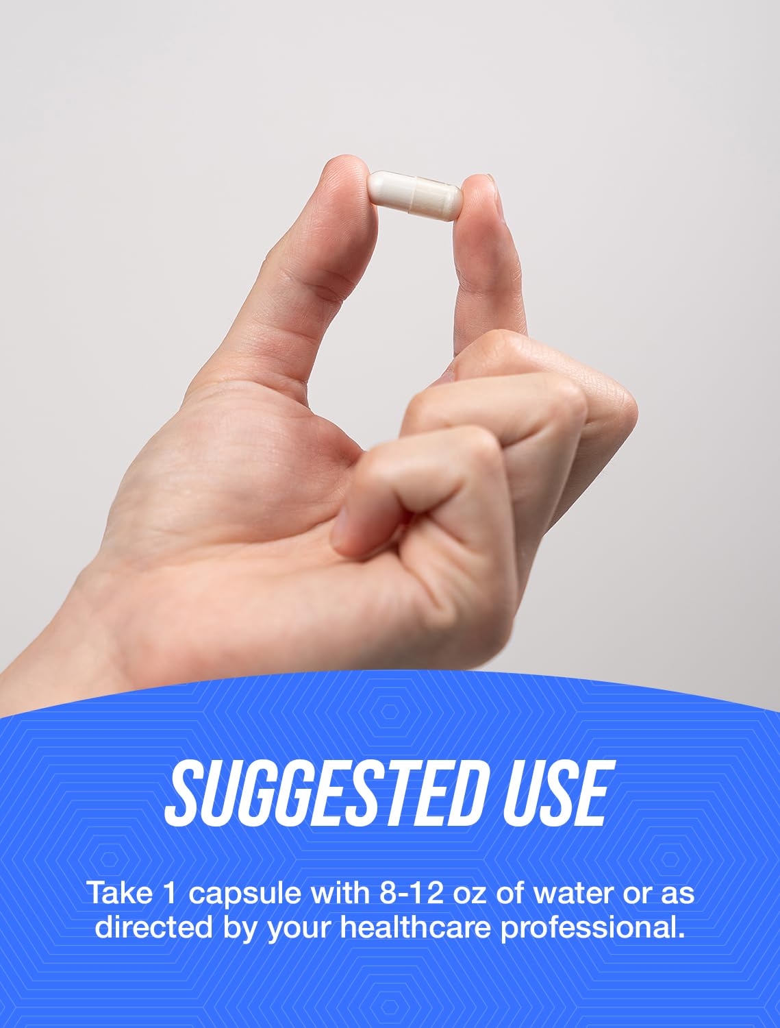 Close-up of an easy-to-swallow Magnesium Oxide capsule