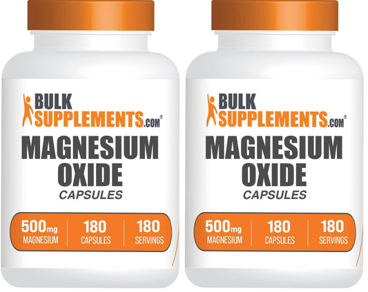 Main product image: BulkSupplements Magnesium Oxide capsules bottle