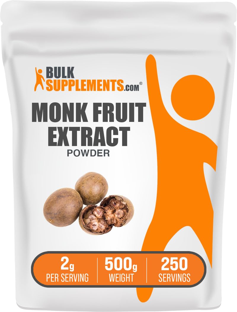 BulkSupplements Monk Fruit Extract Powder 500g – 250 Servings