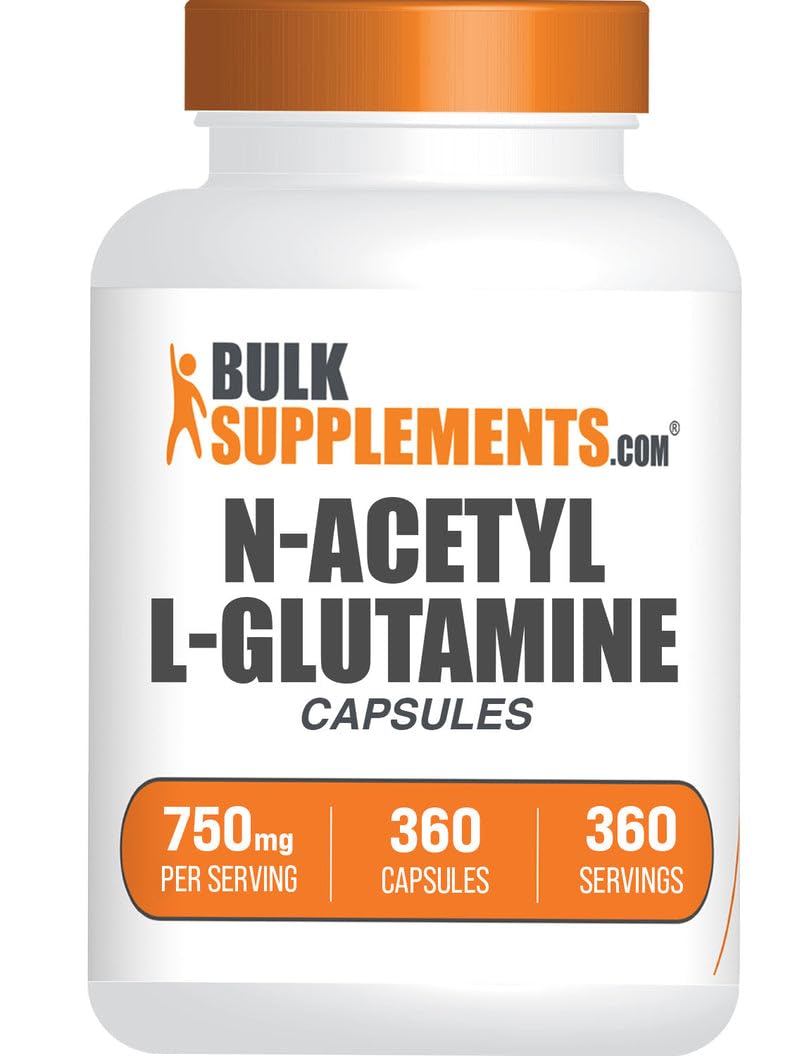 N-Acetyl L-Glutamine capsules bottle, 750mg, 360 count