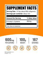 NAC powder 600mg serving size image