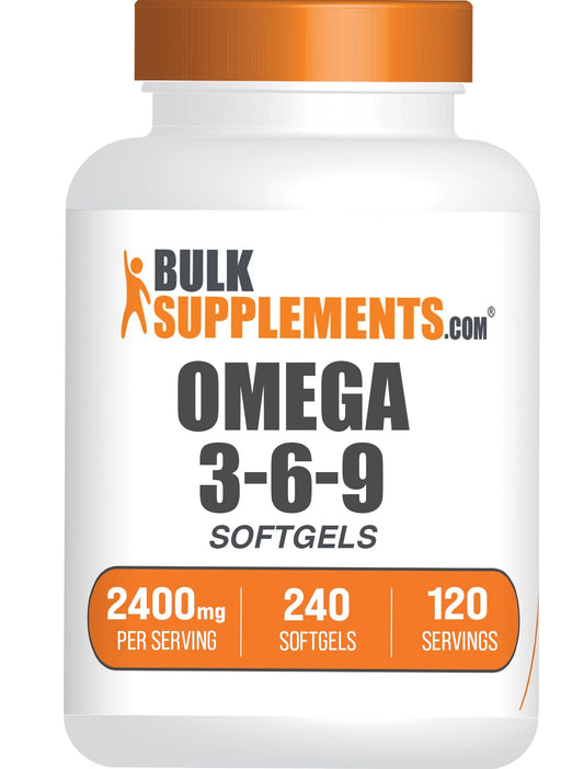 BulkSupplements Omega 3-6-9 Softgels bottle with 240-count packaging