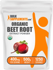 Organic Beet Root Extract Powder bottle by BulkSupplements, 500g